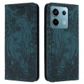 For Xiaomi Redmi Note 13 5G Retro Elephant Embossed Leather Phone Case(Green)
