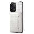 For Xiaomi Redmi Note 12 Turbo/Poco F5 Crocodile Texture Card Bag Design Full Coverage Phone Case(Wh