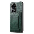 For Huawei nova 12 Pro Crocodile Texture Card Bag Design Full Coverage Phone Case(Green)