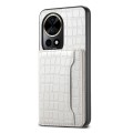 For Huawei nova 12 Pro Crocodile Texture Card Bag Design Full Coverage Phone Case(White)