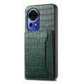 For Huawei nova 12 Crocodile Texture Card Bag Design Full Coverage Phone Case(Green)
