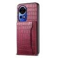 For Huawei nova 12 Crocodile Texture Card Bag Design Full Coverage Phone Case(Red)