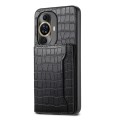 For Huawei nova 11 Crocodile Texture Card Bag Design Full Coverage Phone Case(Black)