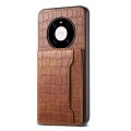 For Huawei Mate 40 Pro Crocodile Texture Card Bag Design Full Coverage Phone Case(Brown)