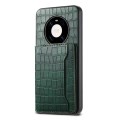 For Huawei Mate 40 Pro Crocodile Texture Card Bag Design Full Coverage Phone Case(Green)