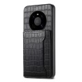 For Huawei Mate 40 Crocodile Texture Card Bag Design Full Coverage Phone Case(Black)