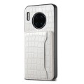 For Huawei Mate 30 Pro Crocodile Texture Card Bag Design Full Coverage Phone Case(White)