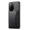 For Honor 100 Pro Crocodile Texture Card Bag Design Full Coverage Phone Case(Black)