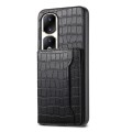 For Honor 90 Pro Crocodile Texture Card Bag Design Full Coverage Phone Case(Black)