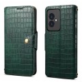 For Honor 100 Denior Crocodile Texture Oil Edge Leather Phone Case(Green)