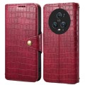 For Honor Magic5 Pro Denior Crocodile Texture Oil Edge Leather Phone Case(Rose Red)