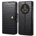 For Honor Magic5 Denior Crocodile Texture Oil Edge Leather Phone Case(Black)
