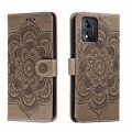 For Motorola Moto E13 Sun Mandala Embossing Pattern Phone Leather Case(Grey)