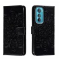 For Motorola Moto Edge 30 Sun Mandala Embossing Pattern Phone Leather Case(Black)