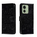 For Motorola Moto Edge 40 Sun Mandala Embossing Pattern Phone Leather Case(Black)