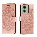 For Motorola Moto Edge 40 Sun Mandala Embossing Pattern Phone Leather Case(Rose Gold)