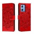 For Motorola Moto G 5G 2023 Sun Mandala Embossing Pattern Phone Leather Case(Red)