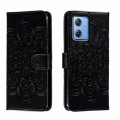 For Motorola Moto G 5G 2023 Sun Mandala Embossing Pattern Phone Leather Case(Black)