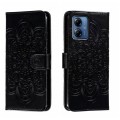 For Motorola Moto G14 Sun Mandala Embossing Pattern Phone Leather Case(Black)