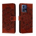 For Motorola Moto S30 Pro Sun Mandala Embossing Pattern Phone Leather Case(Brown)