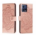 For Motorola Moto S30 Pro Sun Mandala Embossing Pattern Phone Leather Case(Rose Gold)