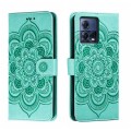 For Motorola Moto S30 Pro Sun Mandala Embossing Pattern Phone Leather Case(Green)