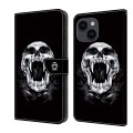 For iPhone 15 Crystal Painted Leather Phone case(Skull)