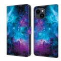 For iPhone 15 Crystal Painted Leather Phone case(Starry Sky)