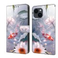 For iPhone 12 mini/13 mini Crystal Painted Leather Phone case(Koi)