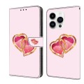For iPhone 11 Pro Crystal Painted Leather Phone case(Love Peach)