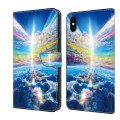 For iPhone XR Crystal Painted Leather Phone case(Colorful Sky)
