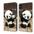 For iPhone XR Crystal Painted Leather Phone case(Panda)