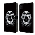For iPhone X / XS Crystal Painted Leather Phone case(Skull)