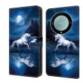 For Honor Magic5 Lite/X40 Crystal Painted Leather Phone case(White Horse)