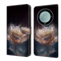 For Honor Magic5 Lite/X40 Crystal Painted Leather Phone case(Peony)