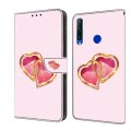 For Honor 20 lite/10 Lite Crystal Painted Leather Phone case(Love Peach)