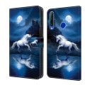For Honor 20 lite/10 Lite Crystal Painted Leather Phone case(White Horse)