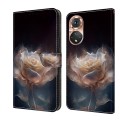 For Honor 50 Pro Crystal Painted Leather Phone case(Peony)