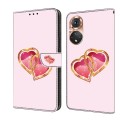 For Honor 50 Crystal Painted Leather Phone case(Love Peach)