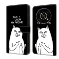 For Honor X9 4G/5G/X30/Magic4 Lite Crystal Painted Leather Phone case(Dont Touch My Phone)