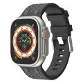 For Apple Watch Ultra 2 49mm Oak Silicone Watch Band(Black Grey)