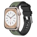 For Apple Watch Series 9 45mm Oak Silicone Watch Band(Black Army Green)