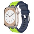 For Apple Watch Series 9 45mm Oak Silicone Watch Band(Blue Lime)