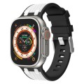 For Apple Watch Ultra 49mm Oak Silicone Watch Band(Black White)