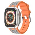 For Apple Watch Ultra 49mm Oak Silicone Watch Band(Orange Grey)