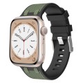 For Apple Watch SE 44mm Oak Silicone Watch Band(Black Army Green)