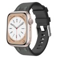 For Apple Watch Series 3 42mm Oak Silicone Watch Band(Black Grey)