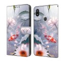 For Samsung Galaxy A40 Crystal Painted Leather Phone case(Koi)