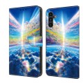 For Samsung Galaxy S22 5G Crystal Painted Leather Phone case(Colorful Sky)