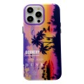 For iPhone 15 Pro Coconut Dual-side Laminating Laser Frosted Phone Case(Purple)